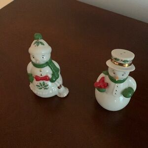 Authentic Lenox Snowman salt & pepper figurines